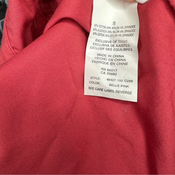 Bebe Utility Tunic Shirt Belle Pink Button-Front Stretch Poplin Blouse Size S - Picture 11 of 14